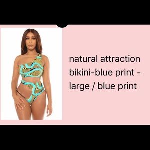 Natural Attraction Blue print two piece swimsuit